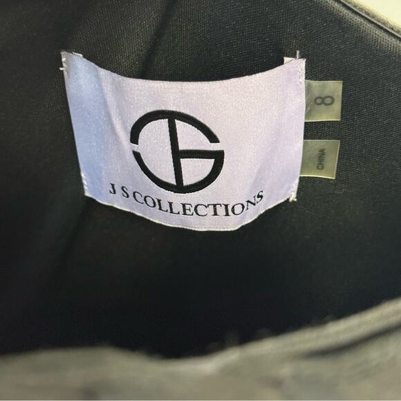 NWT JS Collections One-Shoulder Bow Gown for Cocktail Maxi Gown Sz 8 Black - Picture 5 of 12